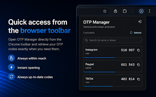 Nextcloud OTP Manager :: Official Nextcloud OTP Manager browser extension