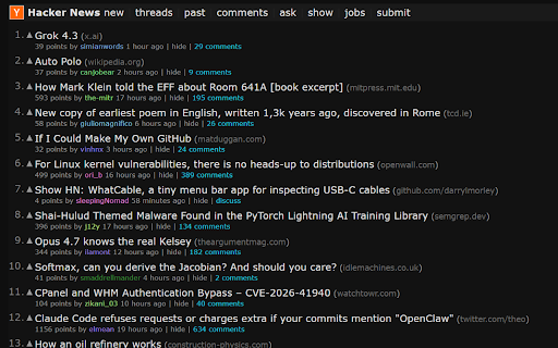 Hacker News Modern UI :: Enhance the Hacker News UI with a modern, clean, and fast design.
