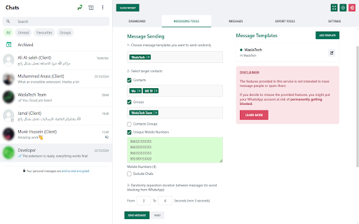 WaslaTech WhatsApp Tools :: Extend your WhatsApp Web experience with powerful tools and options
