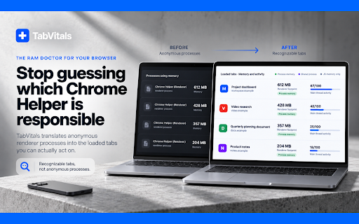 TabVitals – Tab Suspender, Tab Manager, Free Up RAM & Clear Cache :: Find heavy tabs, free up RAM with Auto-Suspend, and clear cache for one website. Open the current site in Incognito.