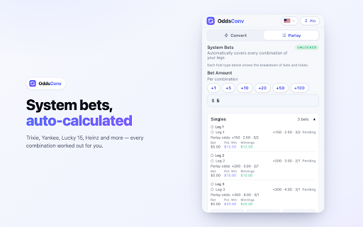 Odds Converter and Bets Calculator :: Odds converter & parlay calculator: American, Decimal, Fractional, Hong Kong, Indonesian, Malay, Prediction + implied probability.