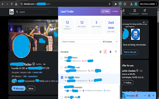 Lead Finder :: Automatically extract, organize, and export B2B leads and contact details to JSON, CSV, Excel or Backup to Google Drive.
