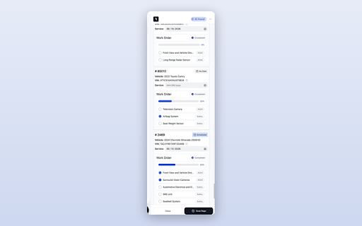 RevvADAS Browser Extension :: Detects VINs and RO numbers on dealership pages and surfaces matching work orders and reports in a side panel.