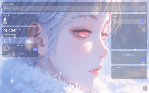FrostTab :: Glass new tab dashboard with live wallpapers, modular widgets, and a premium frosted-glass UI.