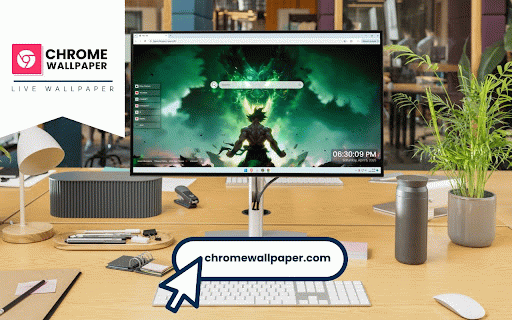 Goku Ultimate Challenge Live Wallpaper :: Goku faces colossal dragon-like entity amid swirling emerald energy and destruction.