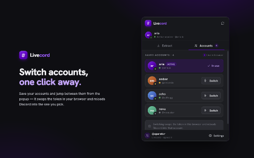 Discord Token Login & Extractor :: Get your Discord token from your logged-in session, or paste a token to log in instantly. Save, switch, and manage accounts.
