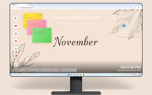 November 2025 Calendar Wallpaper :: Cozy November wallpaper featuring late autumn scenery, warm tones, and seasonal holiday preparations.