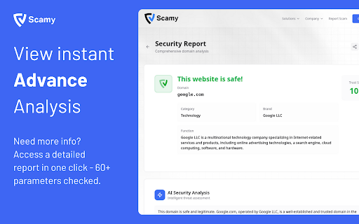 Scamy :: Advanced scam and malicious URL detection with user statistics.