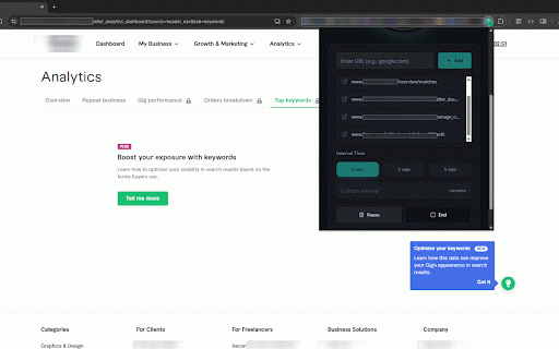 URL Traversal Timer :: A Chrome extension to cycle through a list of URLs at a set interval.