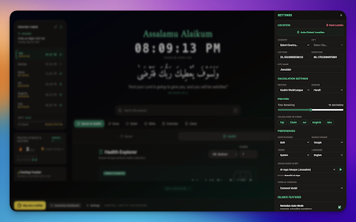 NoorTab - Islamic New Tab :: Transform every new tab into an Islamic companion - prayer times, Adhan reminders, Qibla compass, Adhkar, Quran bookmarks, and more.