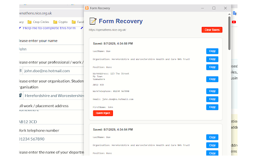 Form Recovery :: Auto-saves and recovers form data to prevent data loss.
