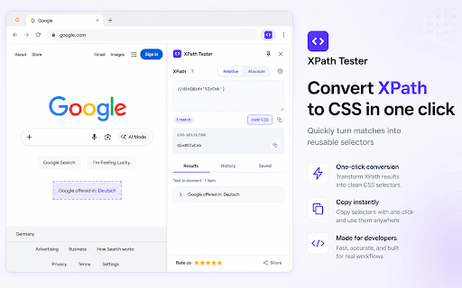 XPath Tester :: Use XPath Tester to build & check xpath expressions, css selectors, selenium xpath — instant selector finder and helper.