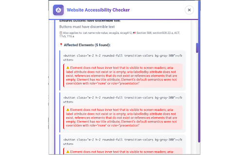 Website Accessibility Checker :: Comprehensive accessibility checker for WCAG 2.1/2.2, Section 508, EN 301 549, ADA, AODA, and 9 EU standards including EAA 2025