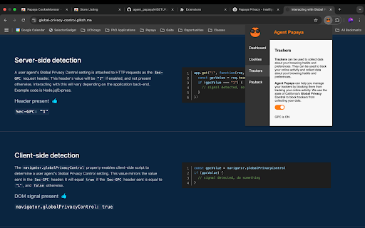 Agent Papaya: Your Privacy Companion :: Agent Papaya: Your AI-Powered Privacy Companion
Set your Preference Once and NEVER click a cookie banner again!
🤖 Auto-click…