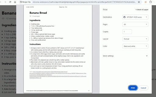 Recipe Clip :: Clip a recipe from any page into a clean card and print it.