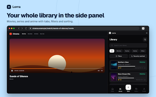 Lorra — Remember what you watch :: Save and track the movies, series and anime you watch across any website.