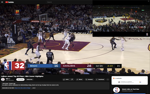 Lebron Corner :: Toggle the switch in the pannel to actiavte Lebron James highlights in the corner.
