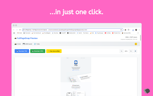 FullPageSnap - Full Page Screenshot Capture :: Capture entire webpage screenshots with one click. Take full page screenshots, long screenshots & scrolling captures. PNG/JPEG
