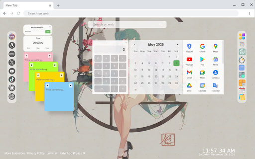Hatsune Miku China Dress Live Wallpaper :: Hatsune Miku China Dress Live Wallpaper - Live HD video wallpaper for your Chrome new tab.