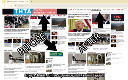 Ransom Zapper :: Blocks scam sites, ransomware threats, popups, trackers, cookies, and ads. Includes a dark theme mode