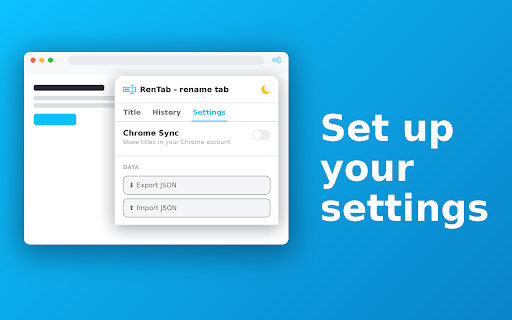 Rename Tab - RenTab :: Rename a tab in two clicks, search saved titles in history, sync across devices. No account, no ads.