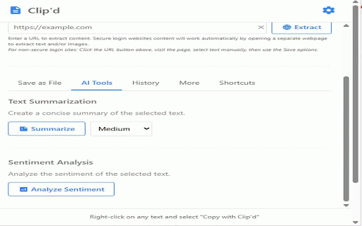 Clip'd :: Select, mark up, and copy text/images from web pages — export, send to clipboard, or save with annotation and AI OCR support!!