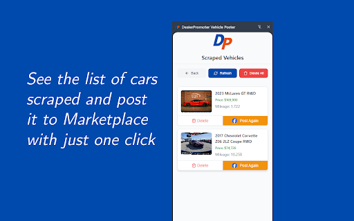 DealerPromoter Vehicle Poster :: DealerPromoter is the ultimate browser extension for car dealers looking to simplify and speed up their vehicle listing process.