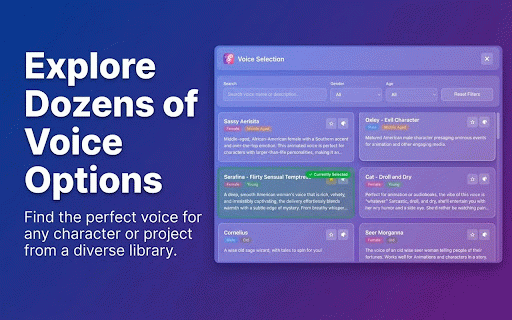 AIChat Voice - AI Voiceover & TTS Assistant for JOI :: Let AI characters speak with emotion! Provides high-quality real-time voiceover for JOI.