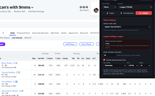 Waiver Sniper :: A fantasy football waiver wire sniper