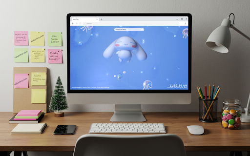 Cinnamoroll in Ocean Live Wallpaper :: Add a splash of cuteness to your browser with the Cinnamoroll in Ocean Live Wallpaper Chrome extension.