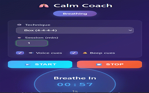 Calm Coach - Breathing Exercises :: Professional breathing coach for stress relief, focus, and relaxation. Master proven breathing techniques with guided sessions.