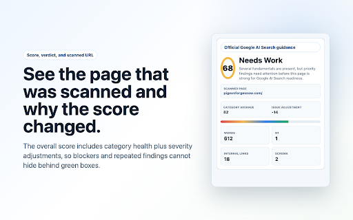 AI SEO Booster :: Audit webpages for Google AI Overviews, AI Mode, technical SEO, structured data, content, and page experience.