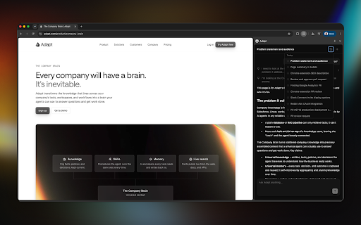 Adapt :: AI assistant in your side panel that reads the page you're on—ask questions, summarize, and let it fill and submit forms for you.