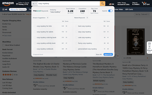 Pubscout :: Book market research for Amazon. See estimated sales and niche difficulty on search results while you browse.