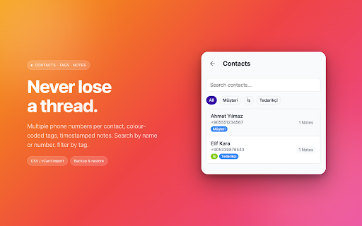Contakt – Send a Message Without Saving the Number :: Message any number on WhatsApp, Telegram, Signal & 5 more apps without saving it. Detects numbers on web pages. Private, local.