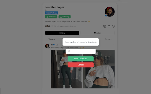 Threads Exporter :: Export public Threads posts to JSON or CSV formats with ease using this simple Chrome extension.