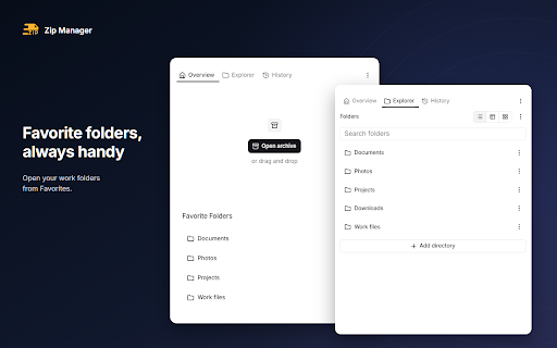 Zip Manager: ZIP, 7z & RAR :: Create ZIP and 7z files in your browser. Browse and extract ZIP, 7z and RAR archives. No file uploads.