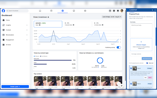 KundiPost – Facebook Groups & Marketplace Auto Poster :: Bulk post to Facebook Groups and Marketplace using reusable posts and listings, paced queues, optional AI rewriting, and cleanup.