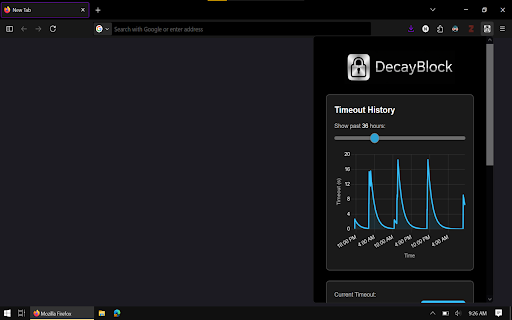 DecayBlock :: Block distracting websites with an adaptive timeout.