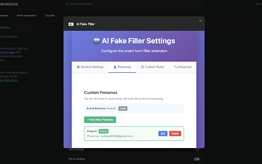 AI Fake Filler :: Smart AI AutoFill for every form - Free with your own API key