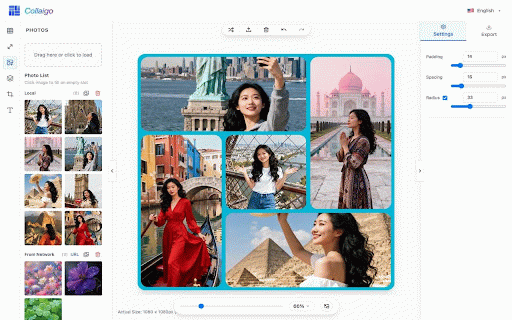 Collaigo - Collage Maker & Photo Editor :: Supports making collages with images or editing images directly from the current webpage.