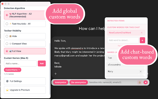 Mask My Chat :: Anonymize sensitive personal data before sending messages on ChatGPT.