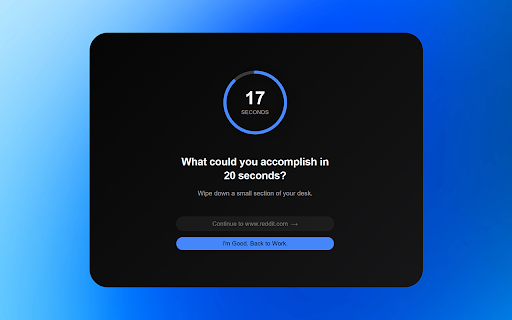 The 20s Rule :: Create a brief pause between an impulse and an action, helping you build better browsing habits.