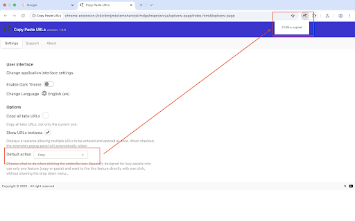 Copy Paste URLs :: Copy opened tabs URLs to clipboard or paste URLs from clipboard to create multiple tabs at once