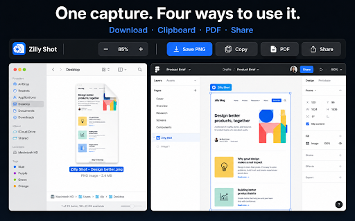 Zilly Shot - Full Page Screenshot & Screen Capture :: The cleanest and fastest way to capture full webpages. One click. Beautiful results.