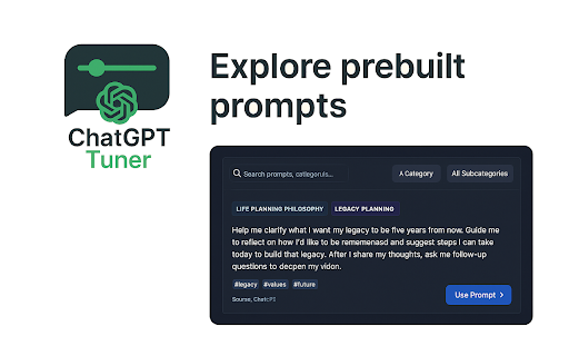 ChatGPT Tuner: Your ChatGPT Power Suite :: Enhance ChatGPT with quick model switching, expert prompts, and chat backups—tools to boost your productivity and creativity.