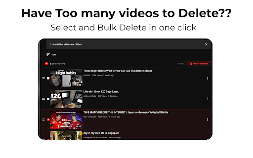 WatchTool - Youtube Watch Later Manager :: Auto-remove watched videos , Search inside list ,Bulk select and Delete, Sort ,Filter and Bypass 5000 limit.