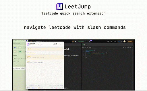 LeetJump - Leetcode quick search extension :: Quick LeetCode problem search with Alt+L - minimal, fast, and clean interface