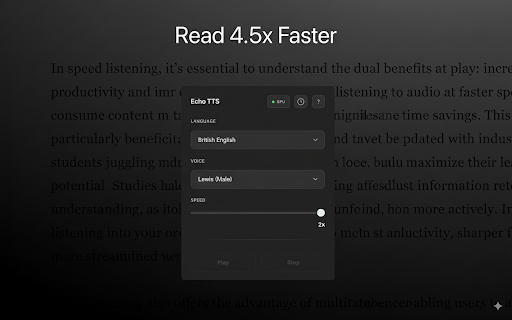 Echo - Text to Speech :: Convert selected text to speech