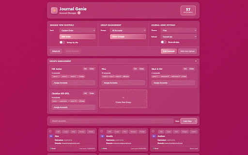 Journal Genie :: Easily switch between multiple accounts on journal websites